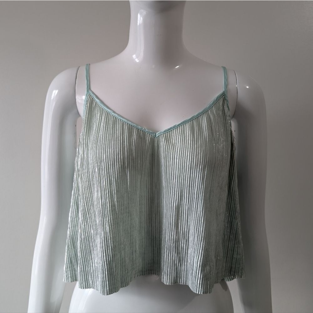 Victoria's Secret Mint/Silver Pleated Crop Top (L)